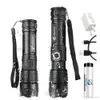 LED Flashlight XHP50 Lamp bead Support zoom 5 lighting modes Torch By 18650 or 26650 battery For outdoor activities