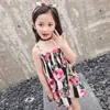 Vendita calda Vestiti per bambini Vestito estivo per ragazze 2020 Moda coreana Nuovo vestito da principessa per bambini Stampato con bretelle di fiori Gonne Abbigliamento per bambini