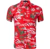 3Dストリートウェア半袖花柄のドレスシャツハワイアンビーチスタイル3Dフラミンゴフラワープリントメンズカジュアルシャツ