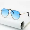 Wholesale-2019 Hot Sale Luxury Little Bee Designer Sunglasses For Women And Men Metal Pilot Frme Mirror Lenses 9 Colors Free Shipment