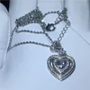 choucong Classic Heart shape Ожерелье для женщин 5А Циркон Cz Real Стерлингового серебра 925 пробы Свадьба Обручальное Подвеска с Ожерельем