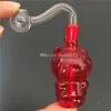 Mini bong de plataforma de óleo de vidro de gato vermelho Beaker borosilicato Tubos de queimador de óleo de água dos desenhos animados bongs de vidro com tigela de óleo de vidro de 10 mm