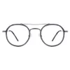 Gros-Hommes Femmes Rondes Vintage Lunettes Métal Full Rim Double Lunettes avec Charnière À Ressort Pour Lentilles De Prescription