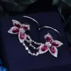 Fashion- Unique Monaco Designer Luxury Flower Leaf Cubic Zironia Engagement Dubai Naija Bridal Double Finger Ring Jewelry Addiction