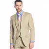 Brand New Khaki Groom Tuxedos Notch Lapel Groomsman Wedding 3 Piece Suit Excellent Men Business Prom Jacket Blazer (Veste + Pantalon + Cravate + Gilet) 66