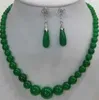 Collier GRATUIT SHIPPINGPretty nature réelle boucle d'oreille collier de jade vert mis bijoux naturels