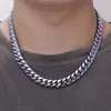 Mens smycken lyxdesigner halsband uttalande kubansk länk kedja iced out hip hop rostfritt stål kedjor smycken rapper mode charm 12mm