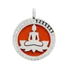 Rostfritt stål Parfym Essential Olje Personlighet Uppfriskande Guanyin Sittande Lotus Plating Hollow Pendant Halsband