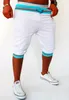 Men's Summer Stripe Shorts Mens Beach Shorts Casual Drawstring Knee Length Pants for Male 8 Colors