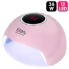 Nail Dryer för nagel LED UV-lampa Mini USB-lampa för manikyr LCD-skärm Torka alla geler Nagellack Nails Art Tools 36W RRA851