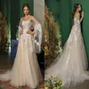 Papilio 2020 Wedding Dresses Jewel Long Sleeves Lace Appliques Tassel Bridal Gowns Sweep Train A Line Wedding Dress Robe De Mariee