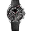 Relógio de Pulso dos homens 1513087 Esporte Motorista Mens Black Leather Strap Chronograph Watch