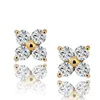 Personnalisé 10k Real Solid Gold Bling Cubic Zirconia Mottes d'oreille Mentilles Mentilles Hip Hop Boucles d'oreilles Iced Out Diamond Bijoux pour femmes hommes