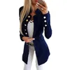 Blazer noir femmes Blazer décontracté Long femmes vêtements 2018 bouton solide complet simple boutonnage Harajuku femmes 2018 haute rue