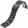 22/24/26mm Noir/Argent Liens Solides En Acier Inoxydable Montres Bande Bracelet De Remplacement Bracelet Poli Straighe Ends Montre Accessoires