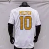 2024 NEW NCAA UCF Knights Jerseys 10ミルトンフットボールジャージーカレッジブラックホワイトサイズ青年大人オールステッチ