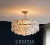 Post moderne LED suspension or luxe K9 cristal suspension lampe salon hôtel droplight Balcon suspendu Hall Entrée MYY