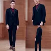 Nouveaux hommes costumes de mariage trois pièces noir châle revers marié Tuxedos hommes d'affaires costume (veste + gilet + pantalon)