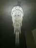 Beautiful and fashionable New design long modern crystal chandelier LED light 5 layers luxury hotel lobby chandeliers