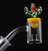 DHL 10mm 14mm 18mm Kernreaktoren Quarz Banger mit farbigem Entenkaktus Carb Cap Domeless Quarznagel Rauchzange für Dab Rig Bong