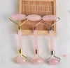 Double Roller Jade Facial Minceur Masseur Véritable Beauté Spiky Rose Quartz Jade Roller Pour Lifting Du Visage