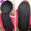 Long Braided Synthetic Lace Front Wigs Heat Resistant Black Twist Braids with Baby Hair Natural Braid Wig for Black Women