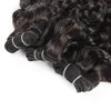 4 pezzi fasci di capelli umani onda d'acqua 50 g / pz colore naturale indiano mongolo ricci estensioni del tessuto dei capelli vergini per stile caschetto corto