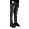 Laamei Men Jeans Biker 청바지 패션 힙합 스키니 청바지 남성 스트리트 힙합 스트레치 Hombre 슬림 바지