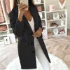 Mulheres Lã Comute Office Casaco Elegante Vintage Tops Casual Casaco Feminino Manga Longa Coleira De Business Senhoras Misturas