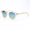 Whole Johnny Depp transparent-yellow rim sunglasses HD UV400 tinted lens unisex L M S sizes 7teeth temple fullset pack287Q