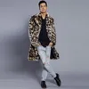 남성용 재킷 Kancoold Mens Leopard 플러스 짙어지면 롱 코트 따뜻한 두꺼운 모피 칼라 자켓 가짜 파카 카디 건 남성 패션 스타일 8161