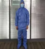 SMS um pedaço um vestido de isolamento de protecção descartável não tecidos, látex livre, não tecido, resistente ao fluido, L XL XXL XXXL, (pacote de 10) azul