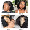 Ishow Body Wave Short Bob Wig Remy Water 13 * 4 Lace Front Wig Rak Curly Pre-Plocked Brasilianska Deep Human Hair Wigs För Kvinnor Alla Åldrar 8-14In Naturlig färg