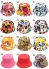 30 färger Barn Bucket Hat Casual Blomma Soltryckt Basin Canvas Topee Barn Hattar Baby Beanie Kepsar YD0156