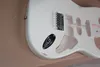 Cena specjalna Retro Biała bielowa gitara elektryczna z błyszczącym obrazem, może być dostosowana jako żądanie