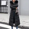 Chaqueta de invierno para mujeres estilo algodón térmico maxi down chaqueta mujer bata larga parka chaquetas para mujeres