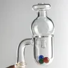 25mm 3mm d'épaisseur narguilé biseauté Quartz Banger Carb Cap avec 10mm 14mm tête de fusée à fond rond coloré Terp Pearl Glass Ball Caps Nail