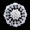 Cor de prata strass cristal nupcial e casamento Boutique broche Flowe