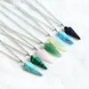Brand Arrow Pendant Necklace Amethyst Crystal Blue Turquoise Gemstone Natural Stone Fashion Charm Jewelry for Women Men Birthday Party Gifts