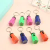 Mini Söt Plast Led Flashlight Mini Keychain Ficklampor Portable KeyRing Torch För Utomhus Camping Vandring Torch Blomma Form Barn leksak