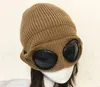 Cappello maglione con cappello a maglia spessa occhiali da sole da aviatore cappello multiuso uomo e donna sci ciclismo inverno freddo