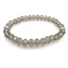 Bracelet de perles de cristal à facettes de couleur grise 8mm pour les femmes Style simple bracelets extensibles 20pcs / lot en gros