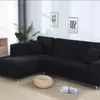 2 stücke einfarbig sofa abdeckung set couch abdeckung elastische Ecke Sofaabdeckungen für Wohnzimmer Stretch l förmig chaise longue sliftcover