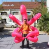 Adult Wearable Inflatable Dancing Costume Pink Walking Blow Up Octopus Tentacle Wing For City Carnival Parade Show