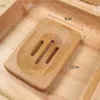Olika design naturliga bambu trä tvålrätt trä tvålfack hållare lagring tvål rack tallrik behållare för bad dusch badrum