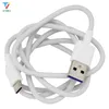 100 stks / partij 1M Typec Super Charging Data Cable White Round Type-C USBC Data Charger-kabel voor Samsung Sony Xiaomi