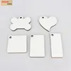 Sublimation Blank Keychain MDF Wooden Key Round heart star Pendant tag Thermal Transfer Double-sided Key Ring White DIY Gift Key Chain products