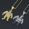 Gioielli Hip Hop di alta qualità CZ Stone Bling Ice Out Shrek Pendenti Collana per uomo Rapper Gioielli Oro Argento Colore9222869