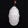 Xinjiang white jade Buddha head pendant natural authentic Afghanistan Baiyu Guanyin head jade pendant pendant 256G