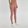 Lu-32 mulheres ioga alinham calças sólidas ginástica de cor esportes usa leggings altas cintura elástica fitness lady gentil calças justas treino